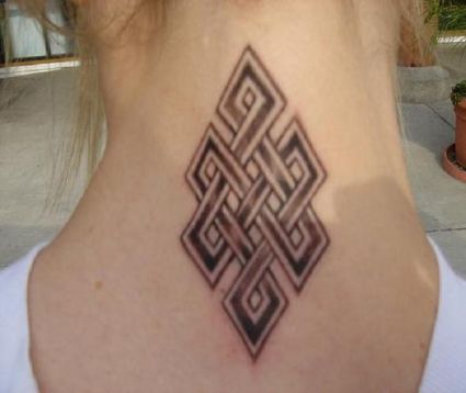 Celtic Knot Tattoo On Neck